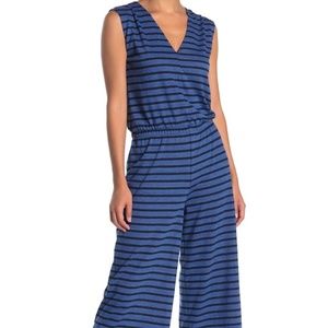 NWT Alternative V Neck Stripe Blue Jumpsuit Size XS